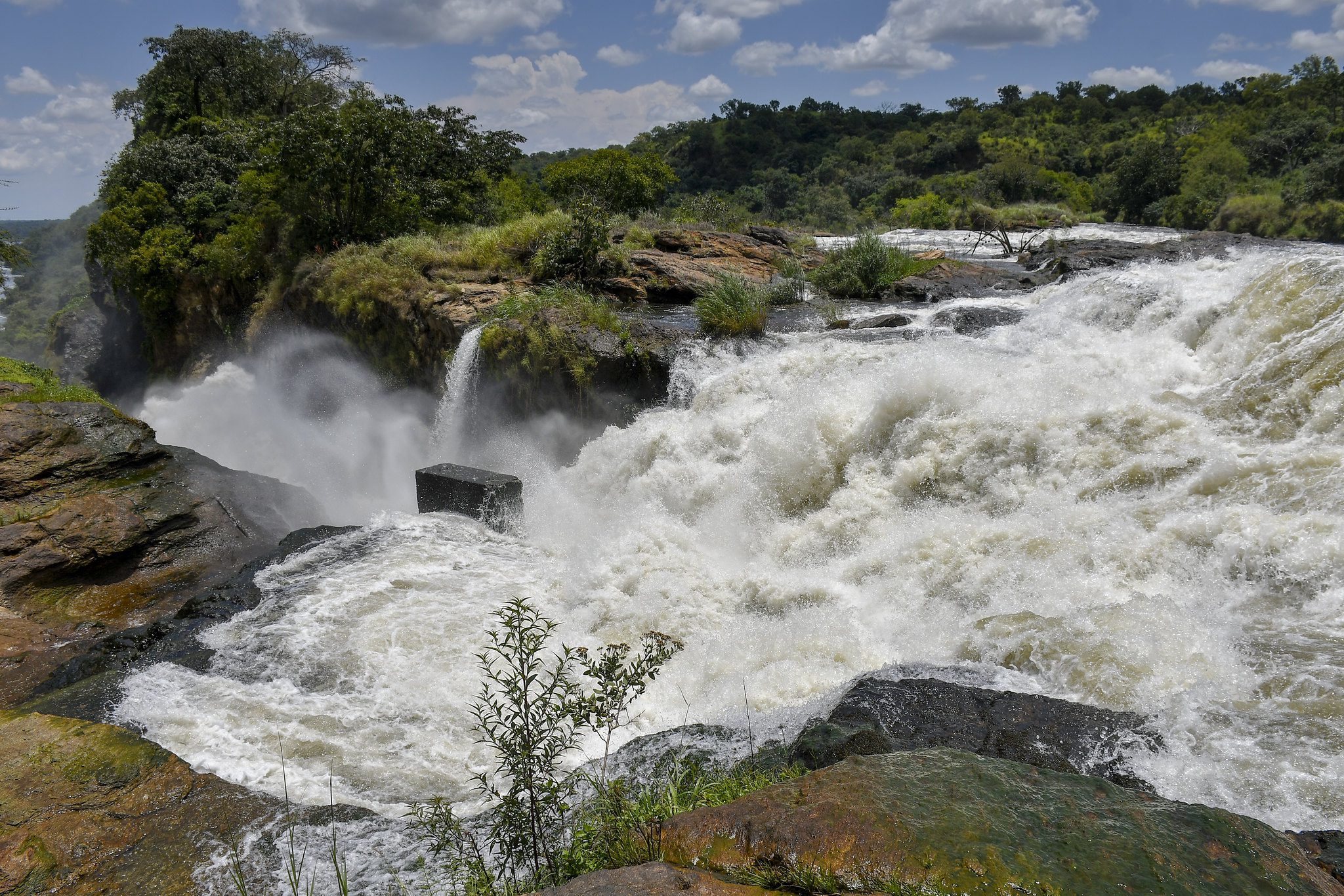 What is Uganda's largest waterfall?