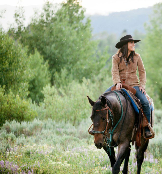A rider on horseback exploring the African savannah during a safari.