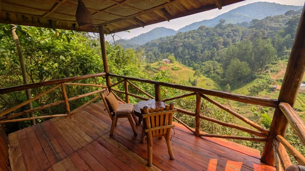 Lodge deck in Bwindi Impenetrable Forest, Uganda